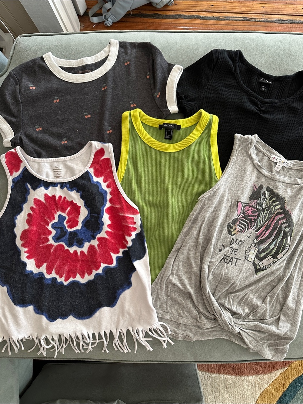 Lot of 5 girls size (10/12) Cropped Tanks and Tees Art Class Celebrate! Arizona